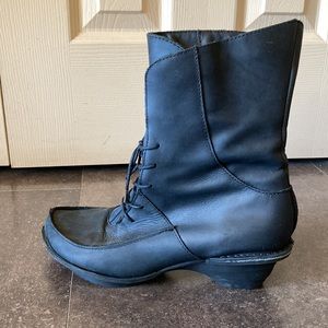 Sergio Tomani Black Leather Lace Up Boots